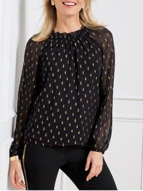 TALBOTS SHEER PULLOVER TOP